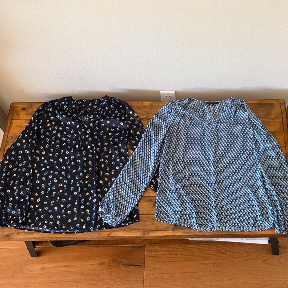 Floral Black and Blue Patterned Blouse Bundle